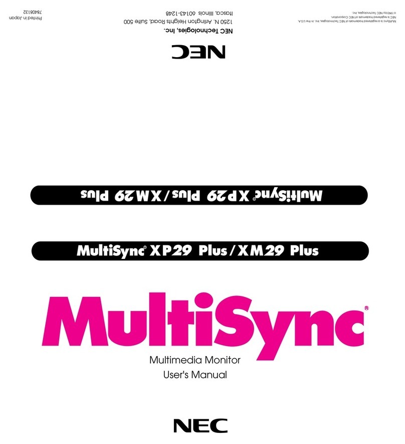 NEC MultiSync XP29, XM29 Xtra User manual