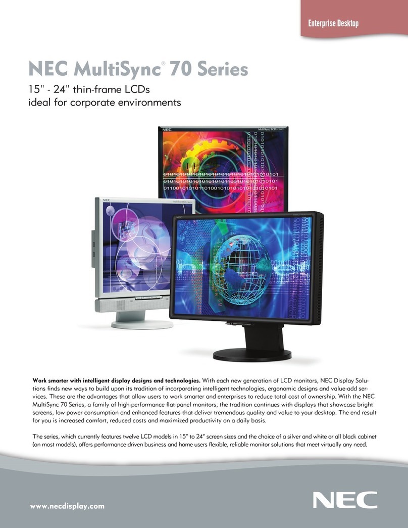 NEC LCD2070NX - MultiSync - 20" LCD Monitor User manual