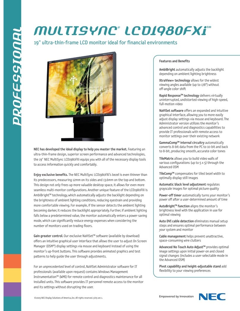 NEC MultiSync LCD1980FXi User manual