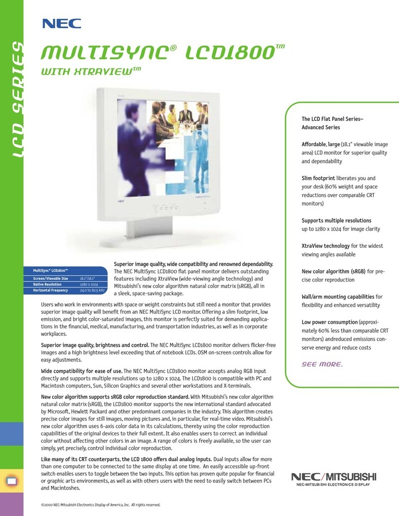 NEC MultiSync LCD1800 User manual