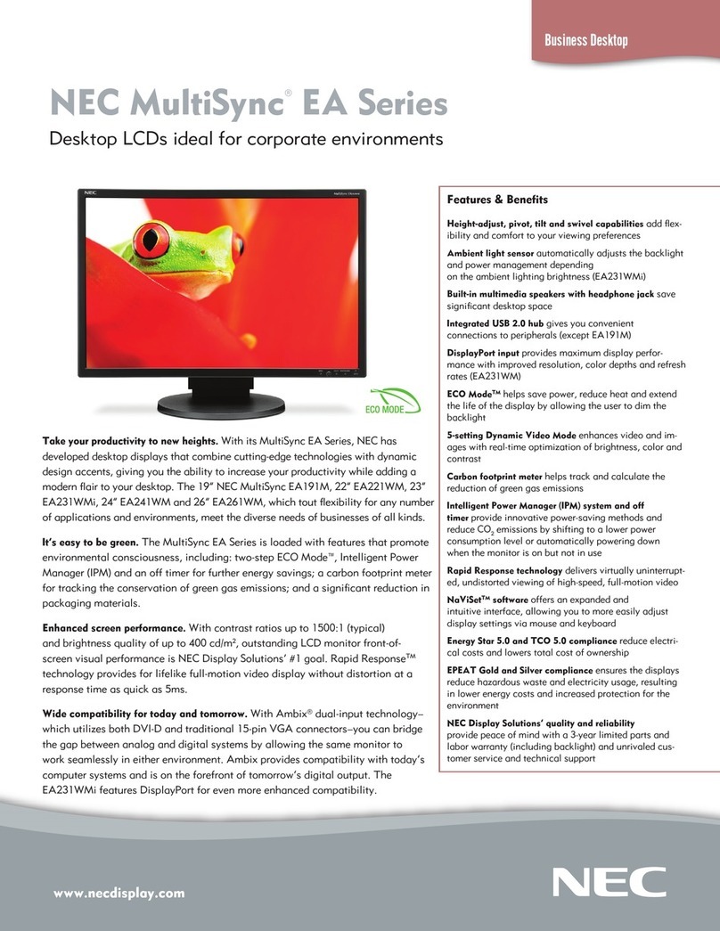 NEC MultiSync EA231WMi User manual