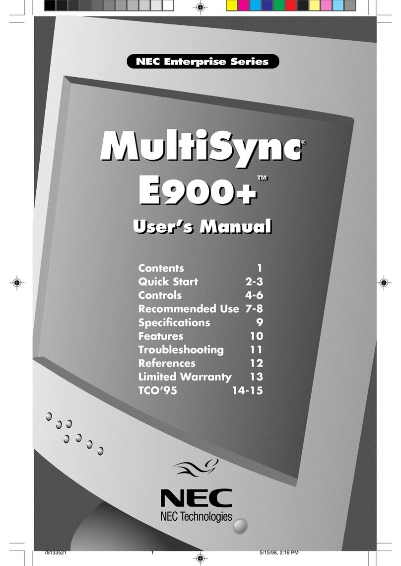 NEC MULTISYNC E900+ User manual NEC MULTISYNC E900+ User manual