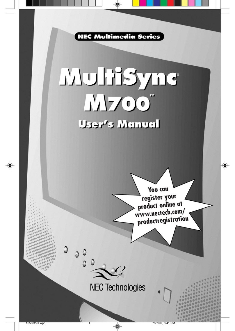 NEC MultiSync M700 User manual