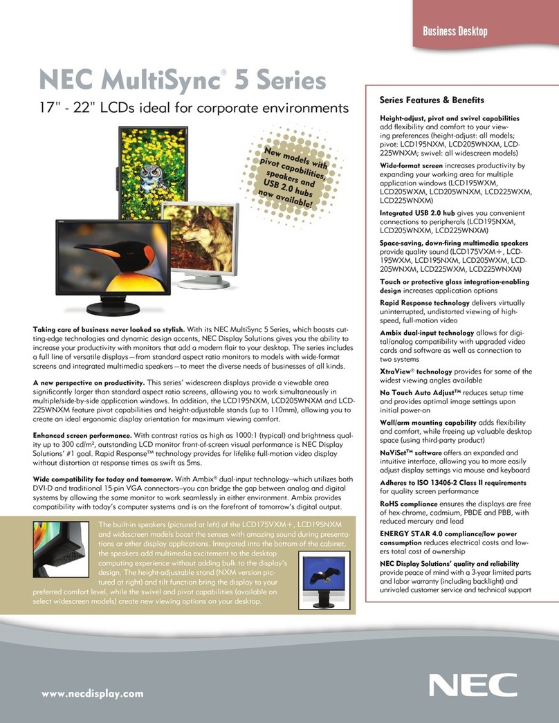 NEC LCD175VXM-BK - MultiSync - 17" LCD Monitor User manual
