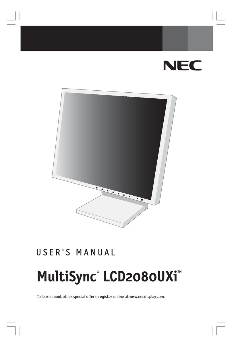 NEC MultiSync LCD2080UXi User manual