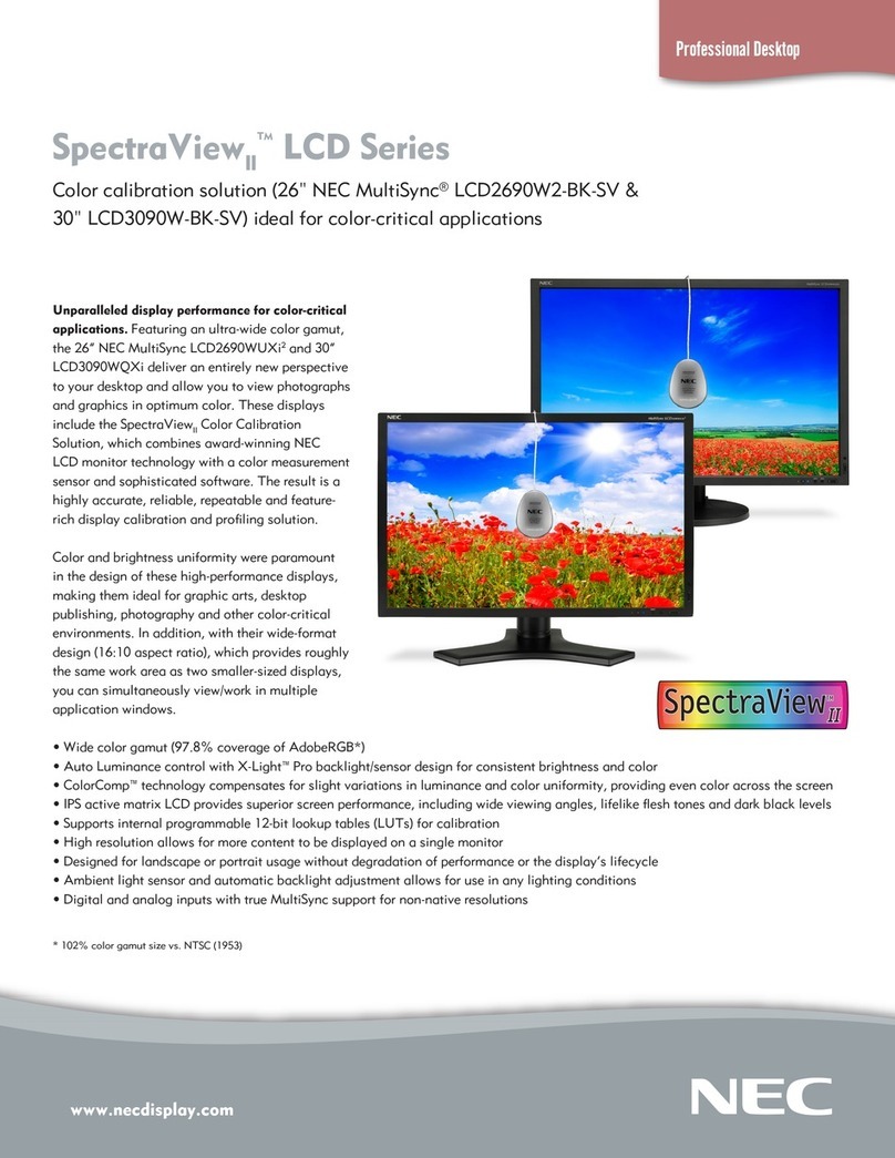 NEC LCD3090W-BK-SV - MultiSync - 30" LCD Monitor User manual