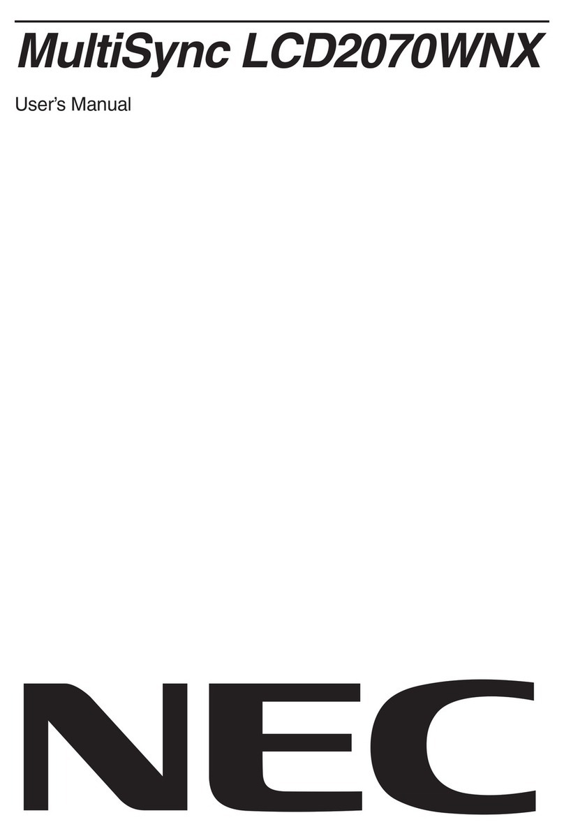 NEC LCD2070WNX - MultiSync - 20.1" LCD Monitor User manual