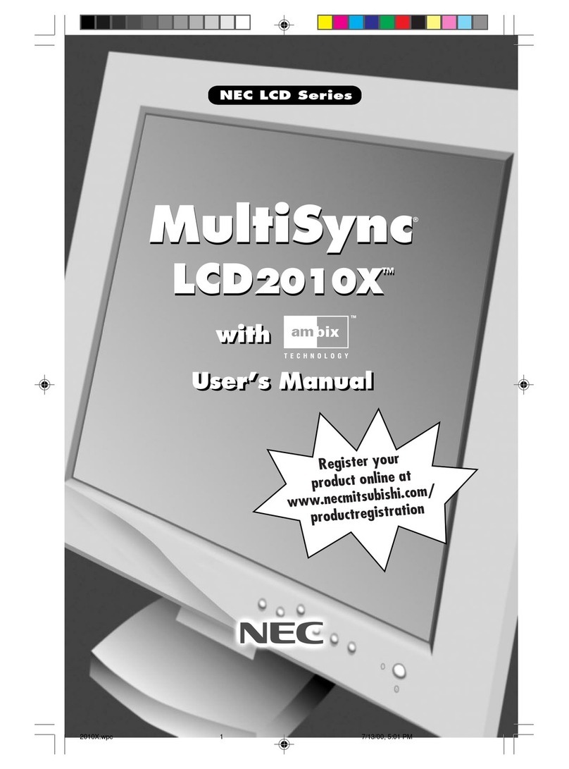 NEC MultiSync LCD2010X User manual