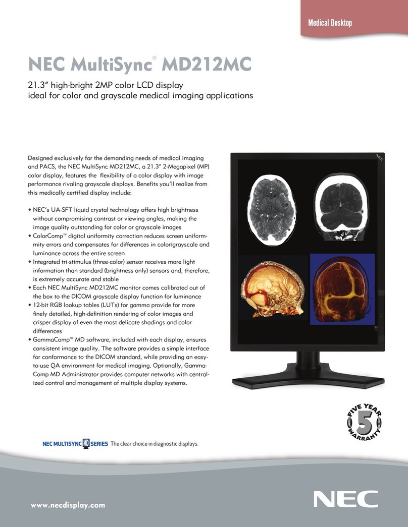 NEC MD212MC - MultiSync - 21.3" LCD Monitor User manual