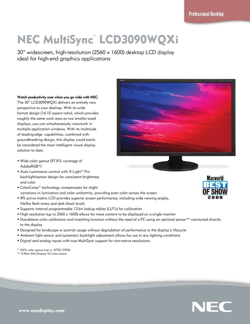 NEC MultiSync LCD3090WQXi User manual