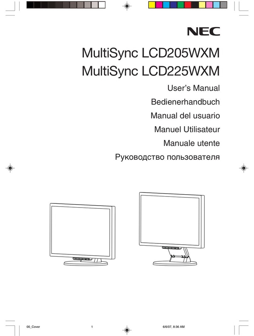 NEC LCD205WXM - MultiSync - 20" LCD Monitor User manual