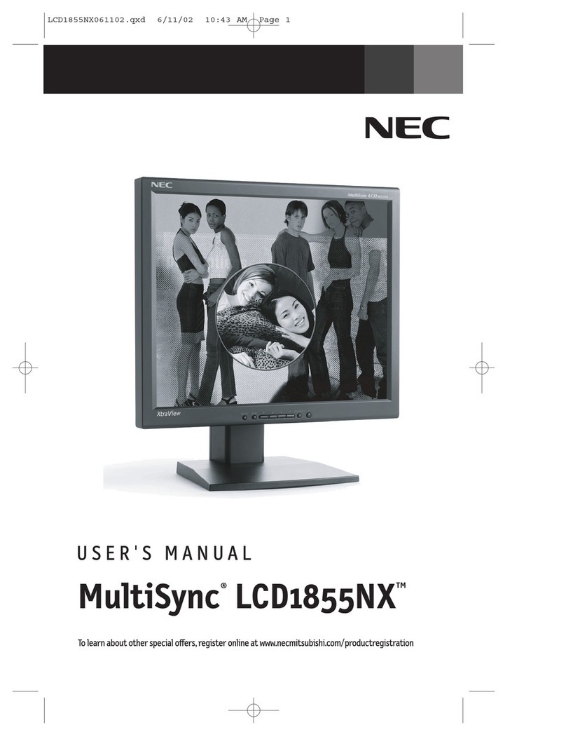 NEC LCD1855NX - MultiSync - 18.1" LCD Monitor User manual NEC LCD1855NX - MultiSync - 18.1" LCD Monitor User manual