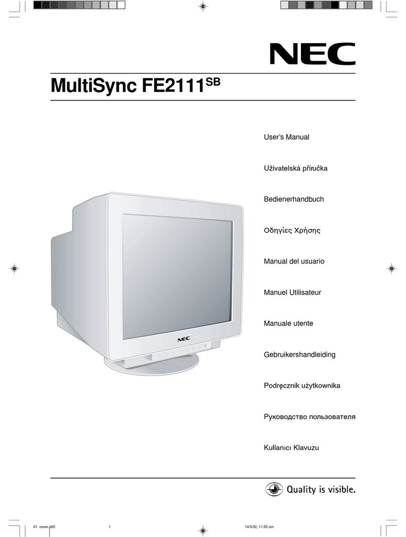 NEC FE2111SB - MultiSync - 22" CRT Display User manual