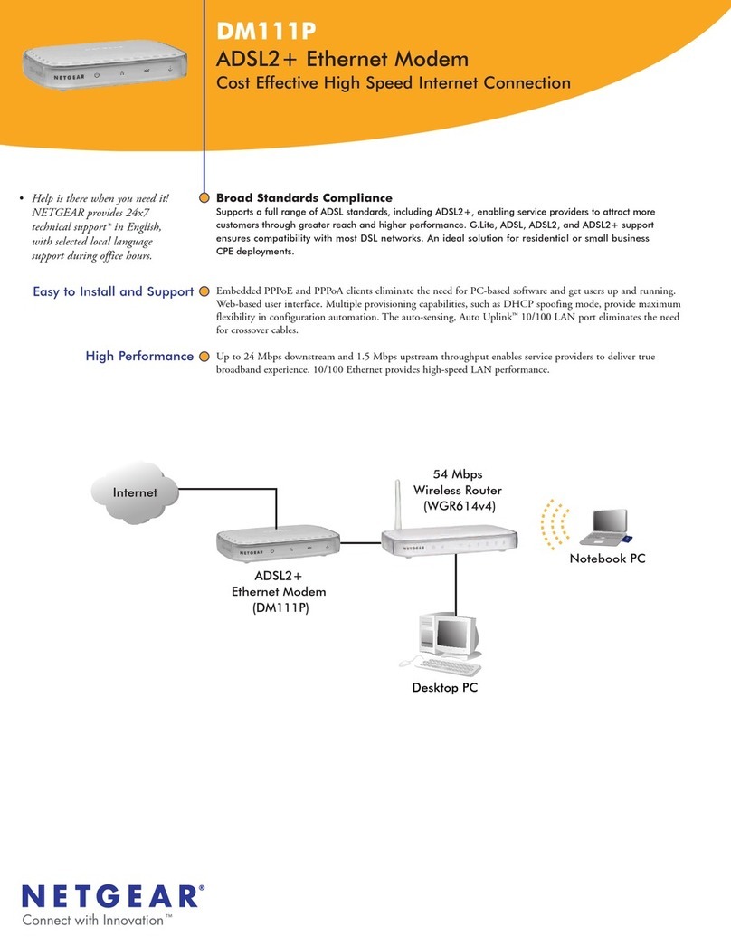 NETGEAR DM111P - ADSL2+ Ethernet Modem instructions