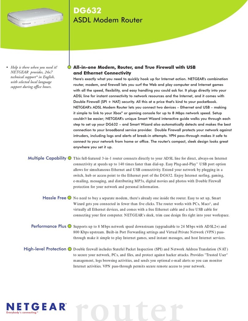 NETGEAR DG632 - ADSL Modem Router User manual