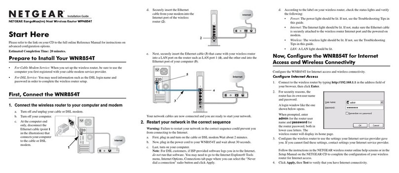 NETGEAR RangeMax NEXT WNR854T User manual