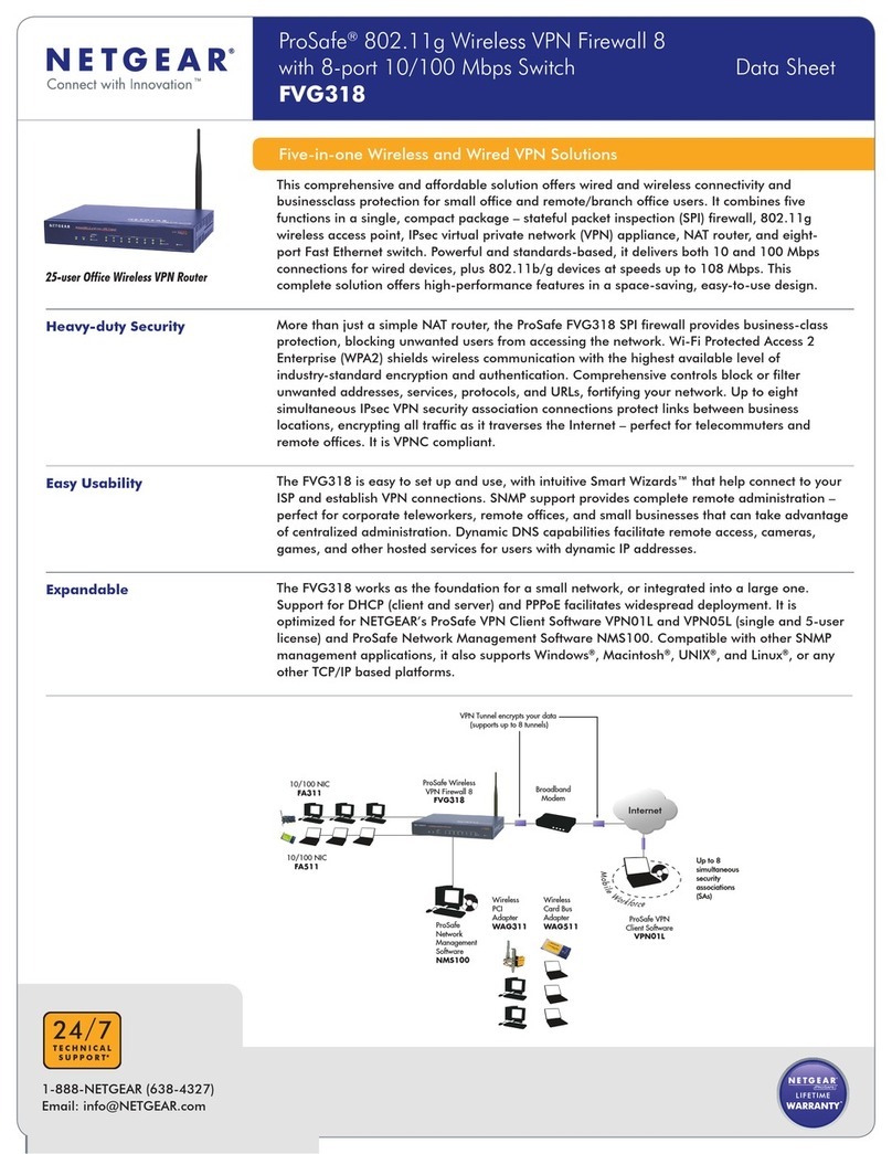 NETGEAR FVG318 - ProSafe 802.11g Wireless VPN Firewall 8... User manual