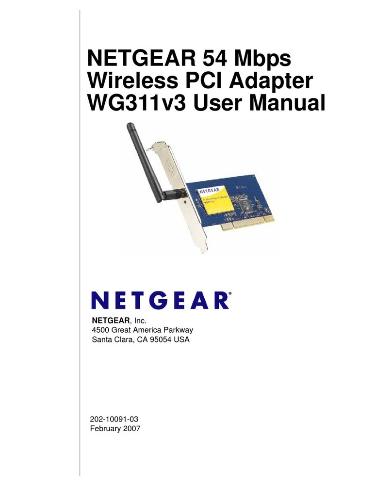 NETGEAR WG311v3 - 54 Mbps Wireless PCI Adapter User manual