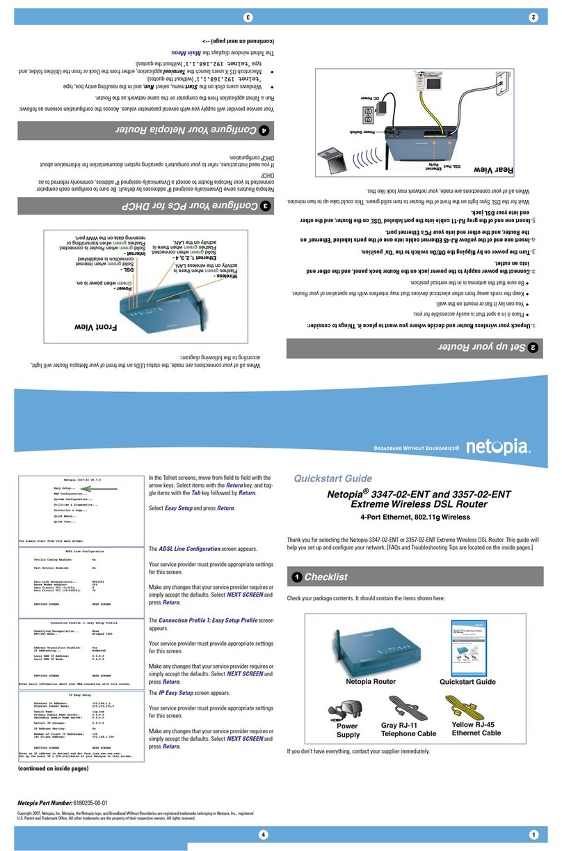 Netopia 3300-ENT Series quick start guide