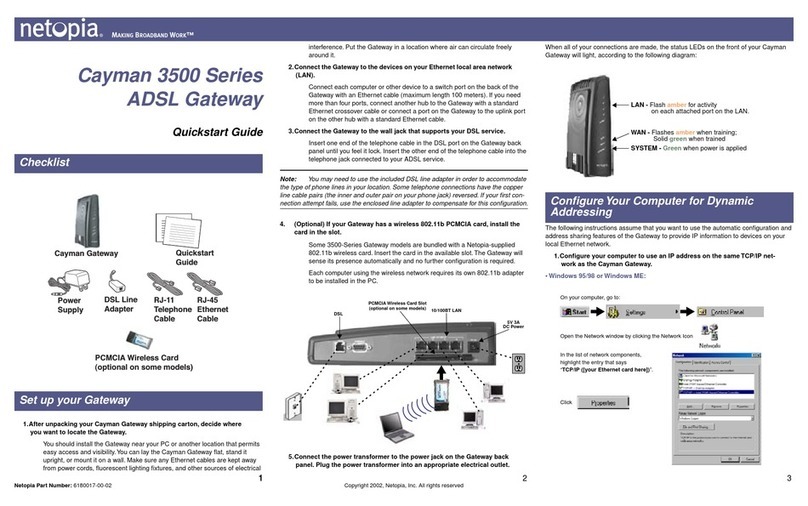 Netopia Cayman 3500 Series quick start guide
