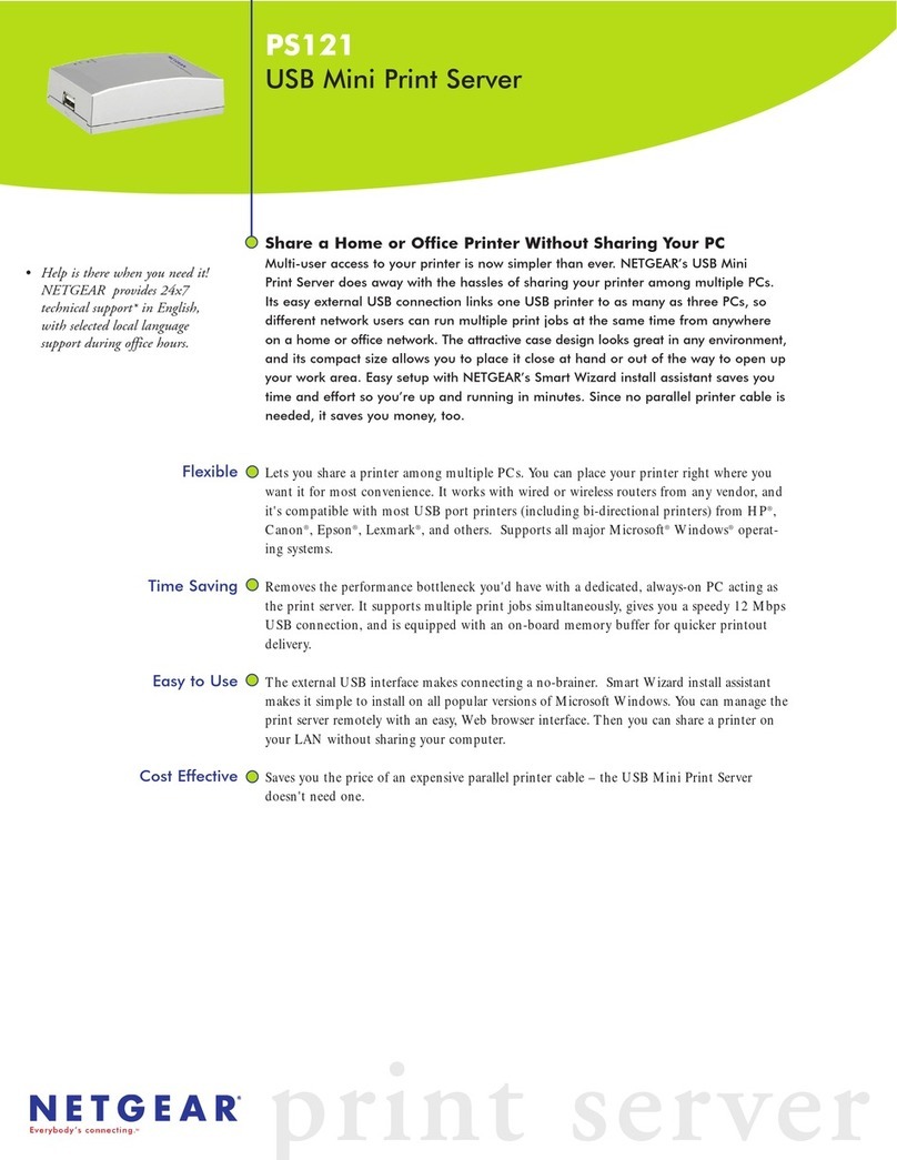 NETGEAR PS121 - USB Mini Print Server User manual NETGEAR PS121 - USB Mini Print Server User manual