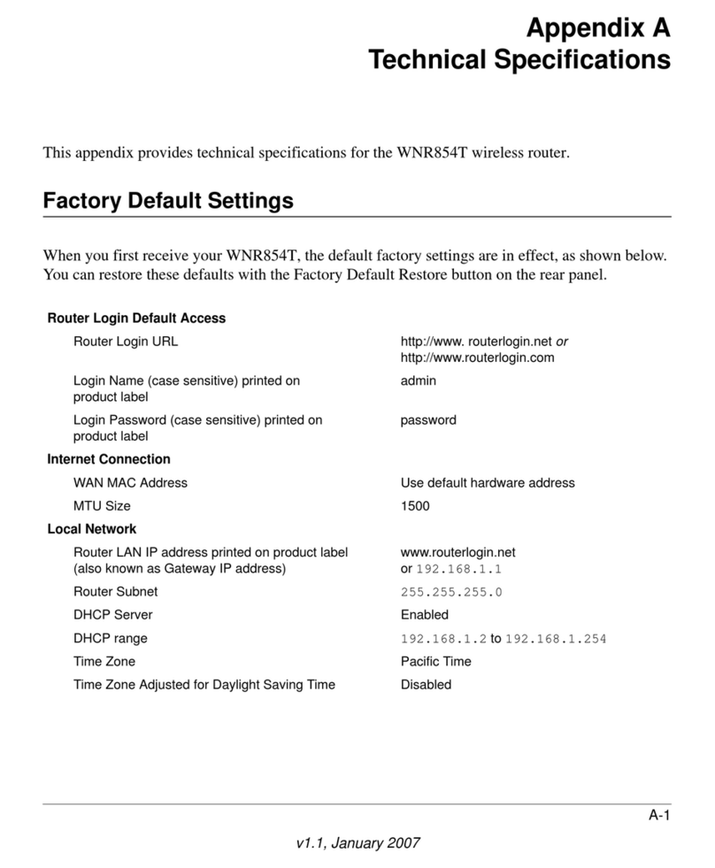 NETGEAR RangeMax NEXT WNR854T Technical specifications