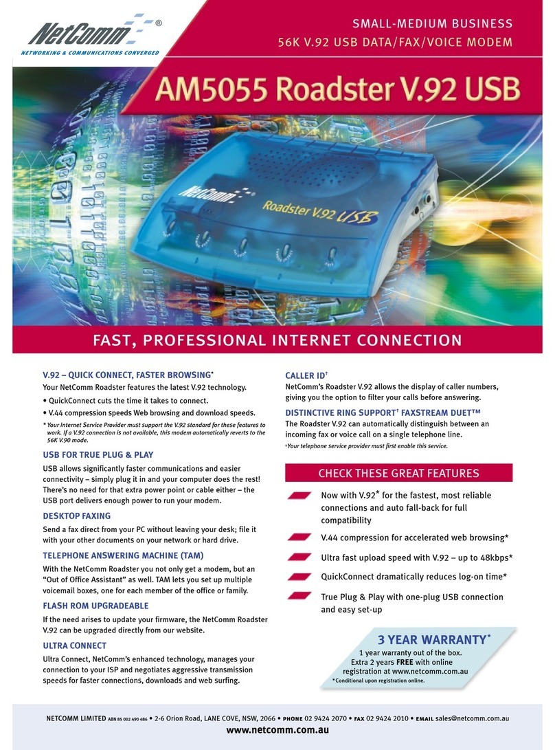 NetComm Roadster AM5055 Specification sheet NetComm Roadster AM5055 Specification sheet