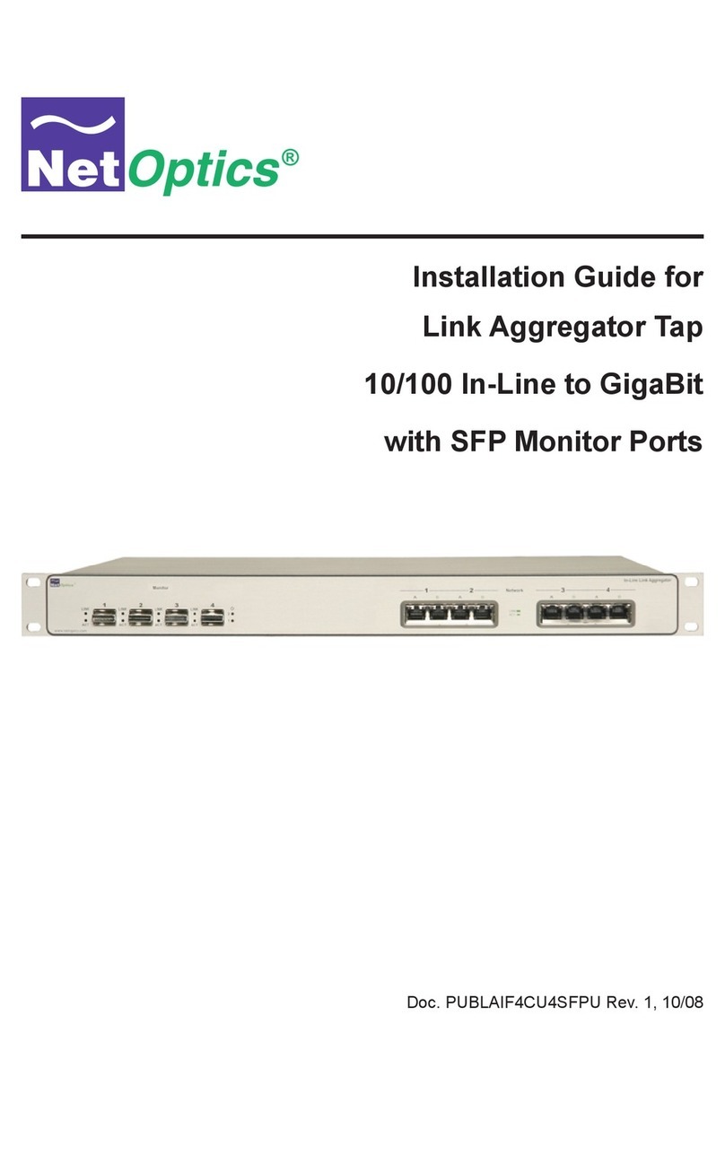 Net Optics Link Aggregator Tap 10/100 In-Line to GigaBit with SFP Monitor... User manual