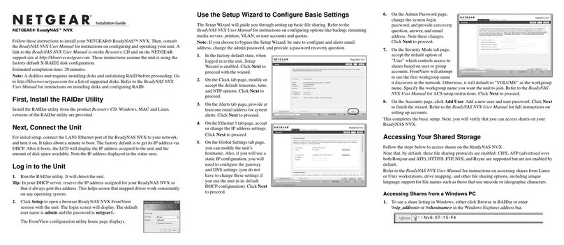 NETGEAR ReadyNAS NVX User manual