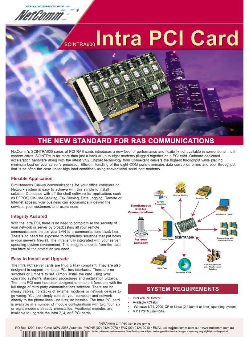 NetComm SCINTRA600 Specification sheet