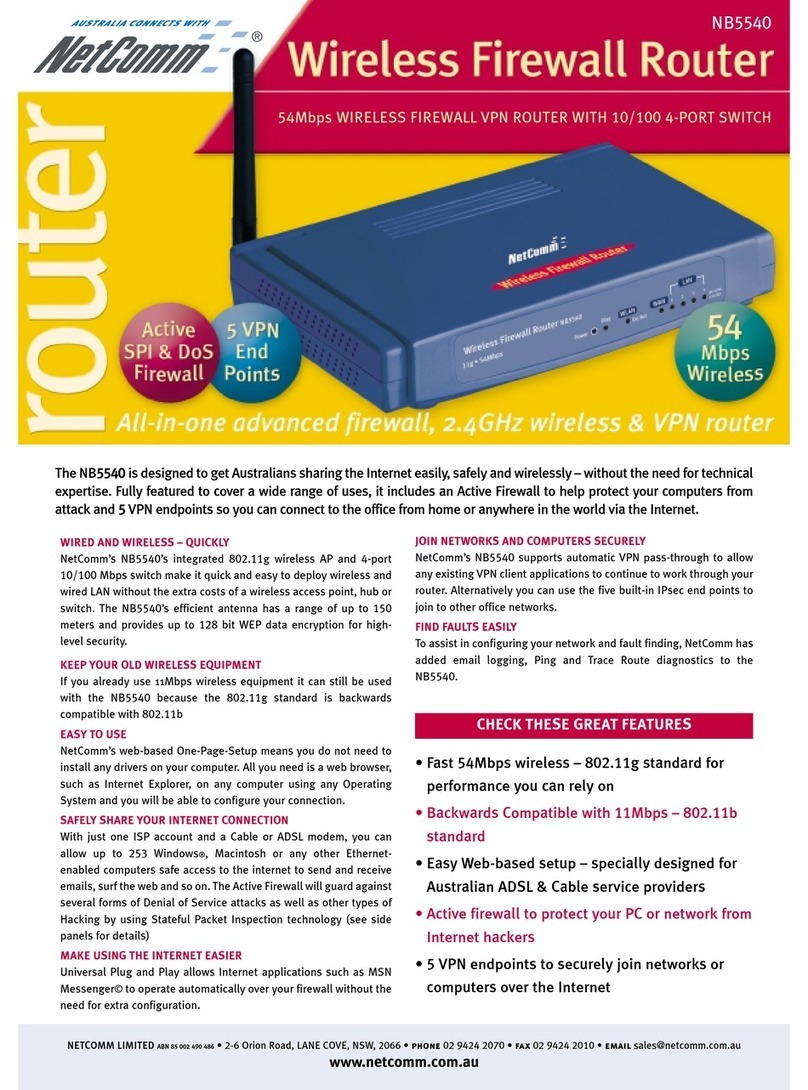 NetComm NB5540 Technical specifications