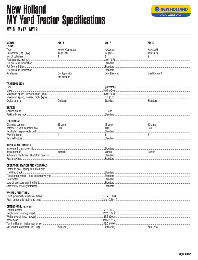 New Holland MY16 Specifications