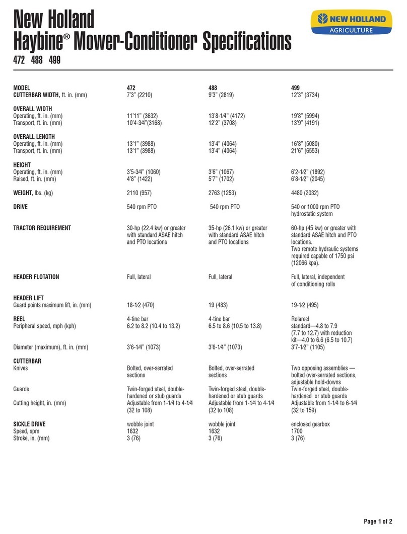 New Holland Haybine 499 User manual