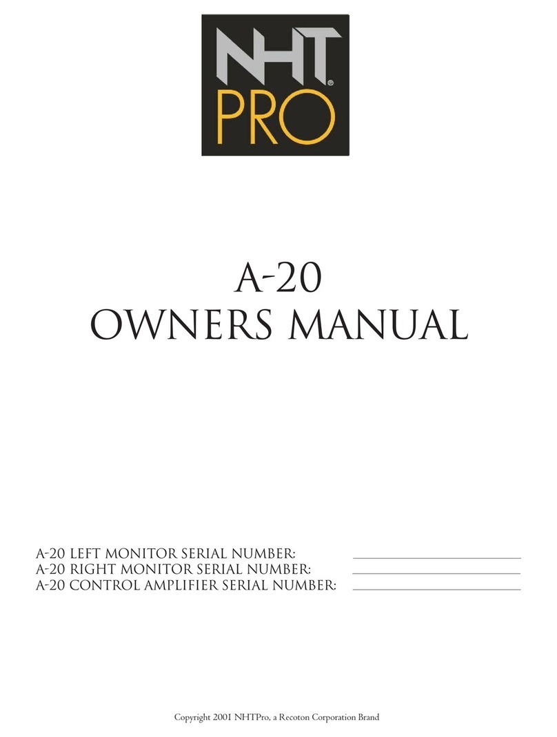 NHT Studio Monitor A-20 User manual
