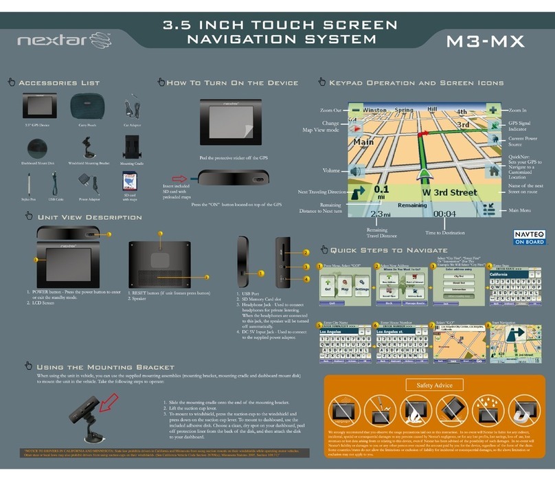 Nextar M3-MX - Automotive GPS Receiver User manual