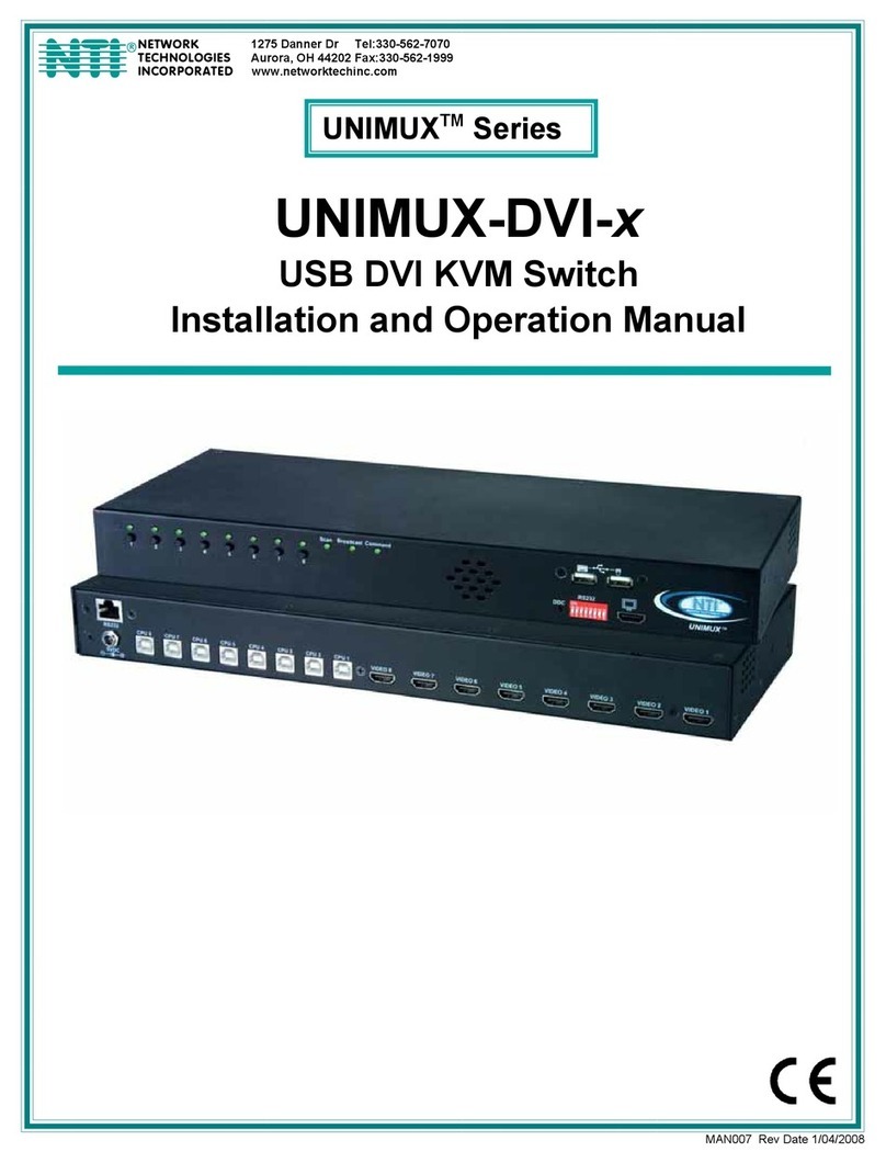 Network Technologies NTI High Density DVI USB KVM Switch... User manual