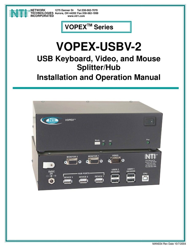 Network Technologies NTI VOPEX VOPEX-USBV User manual