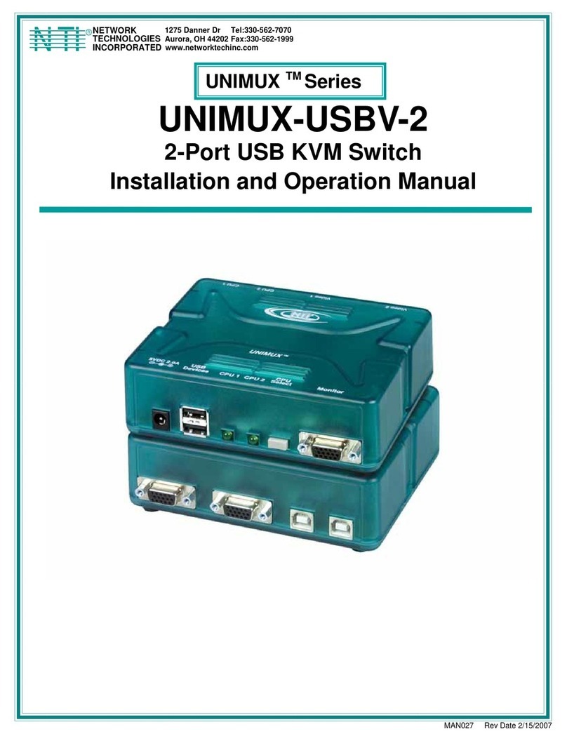 Network Technologies UNIMUX-USBV-2 User manual