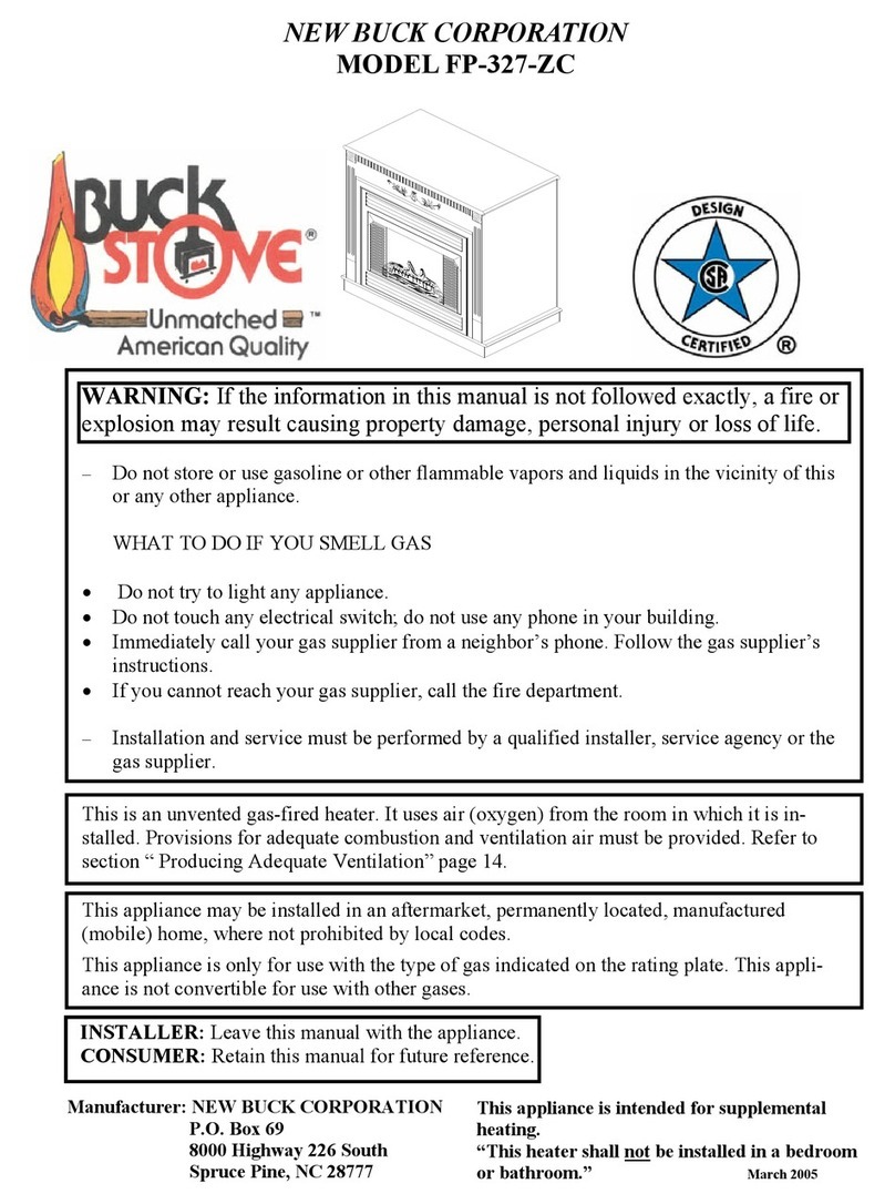 New Buck Corporation Buck Stove FP-327-ZC instruction manual New Buck Corporation Buck Stove FP-327-ZC instruction manual