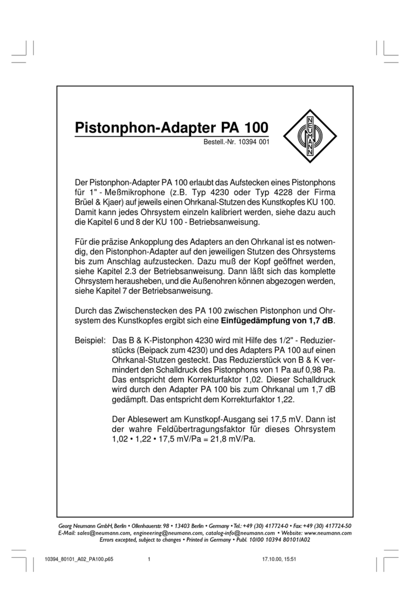 Neumann PA 100 User manual