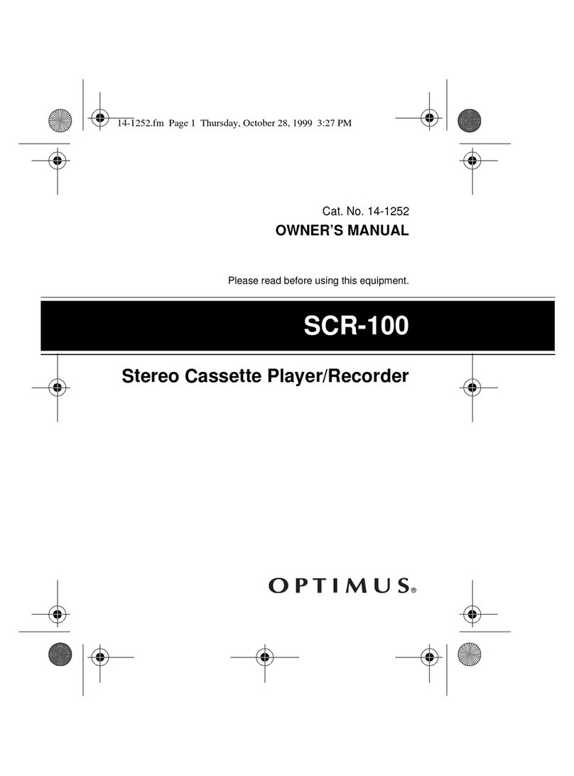 Optimus SCR-100 owner's manual