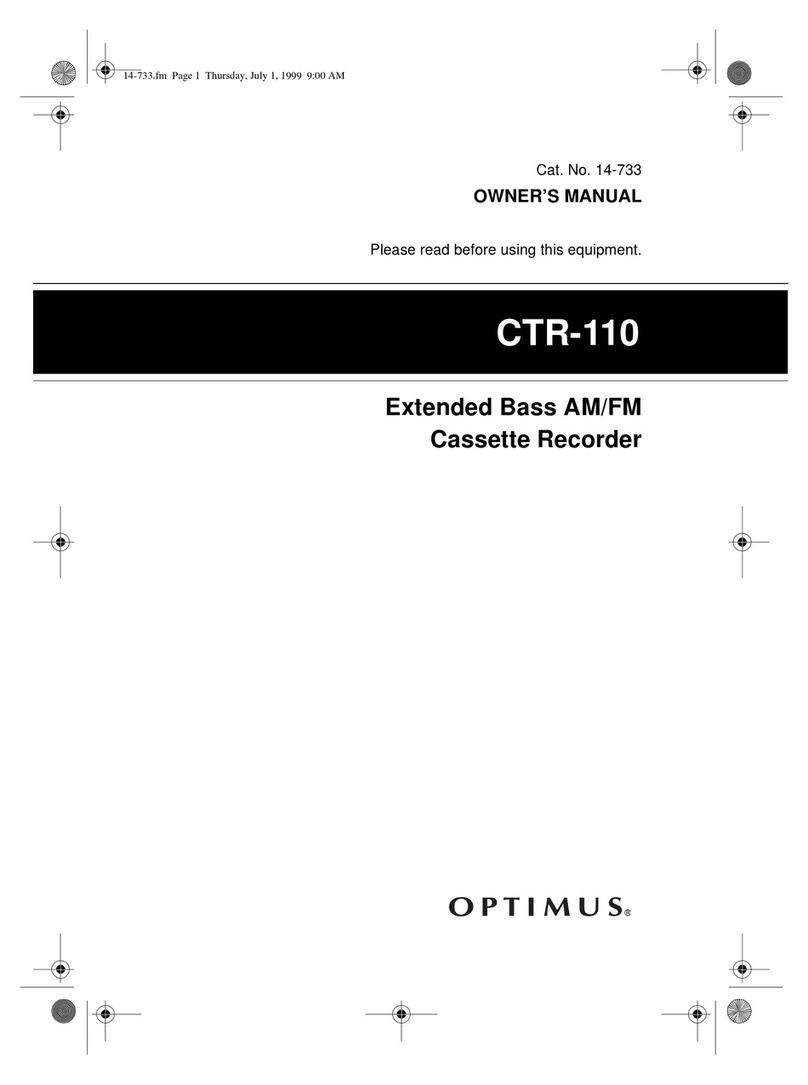 Optimus CTR-110 User manual