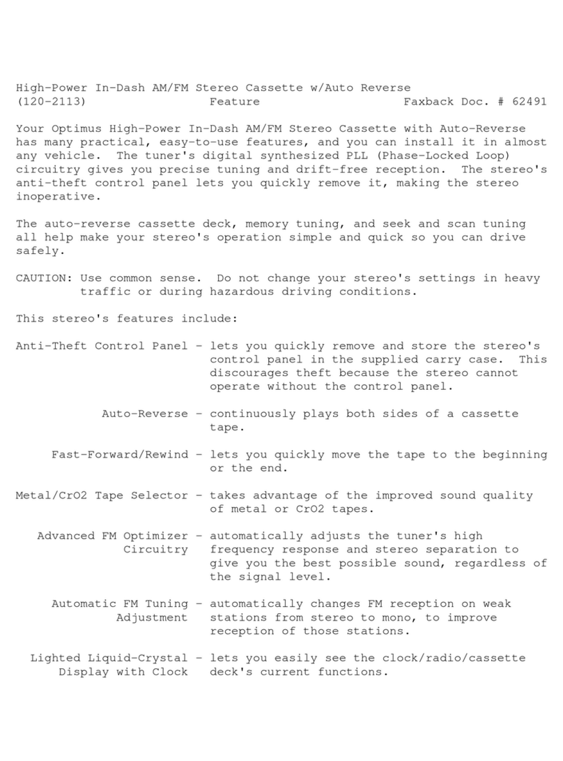 Optimus 120-2113 user manual