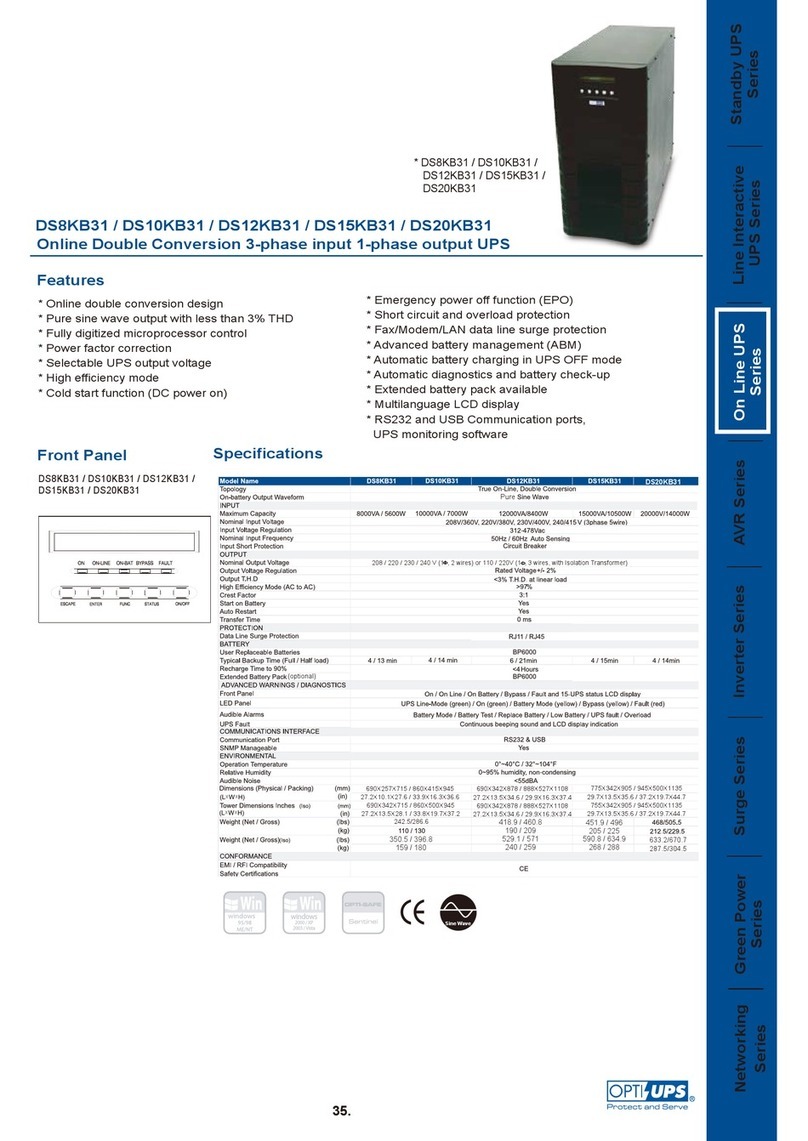 OPTI-UPS DS10KB31 User manual