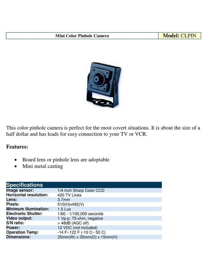 Optiview Mini Color Pinhole Camera CLPIN User manual