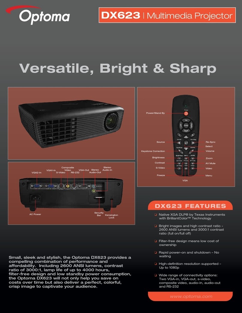 Optoma DX623 Specifications