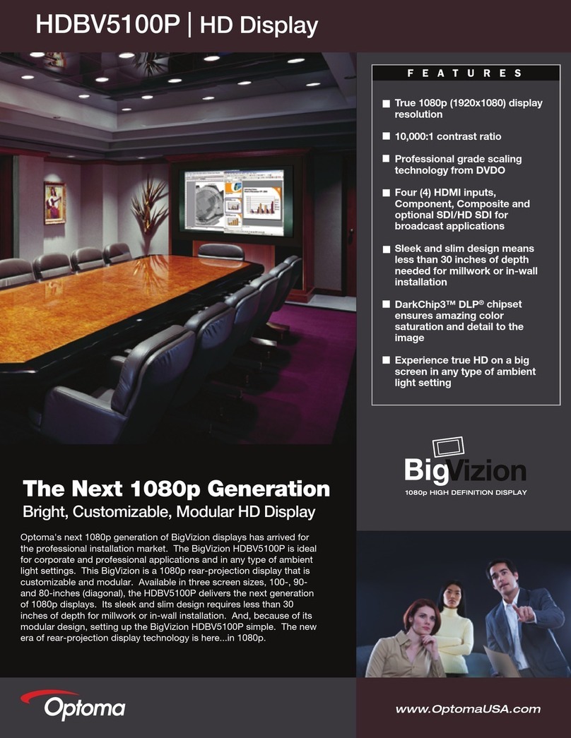 Optoma BigVizion HDBV5100P Specification sheet
