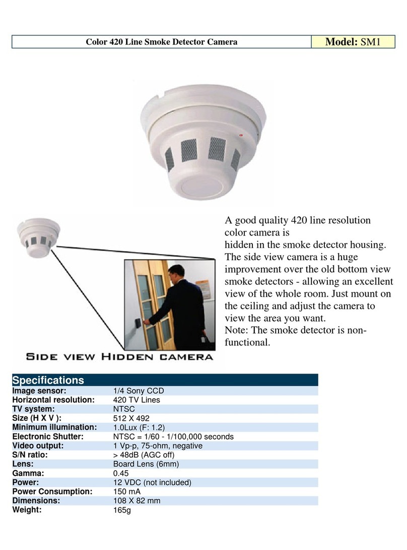Optiview Color 420 Line Smoke Detector Camera SM1 Specifications