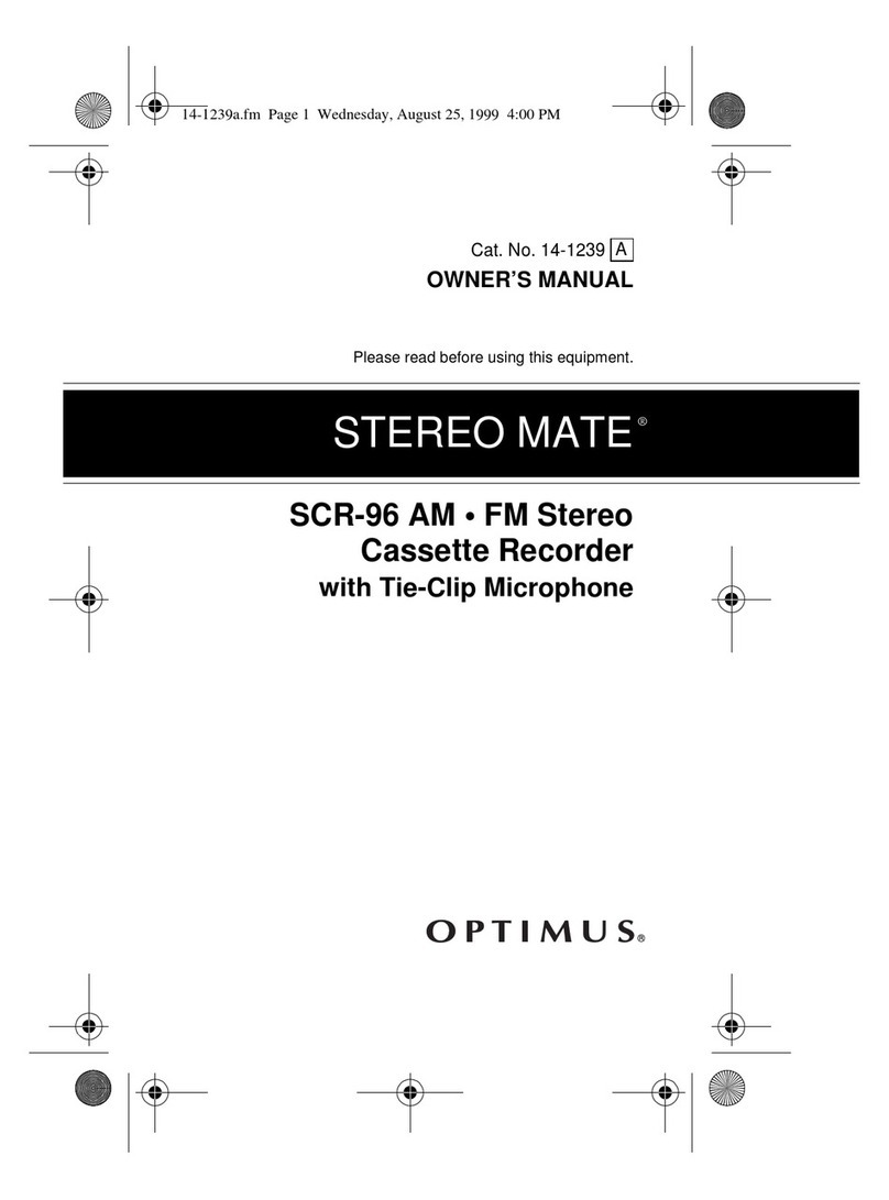 Optimus STEREO MATE SCR-96 owner's manual