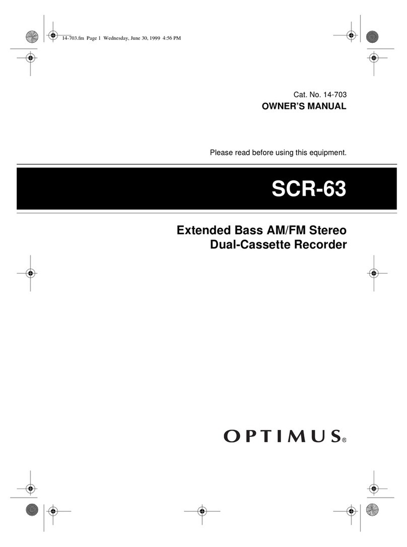 Optimus SCR-63 owner's manual